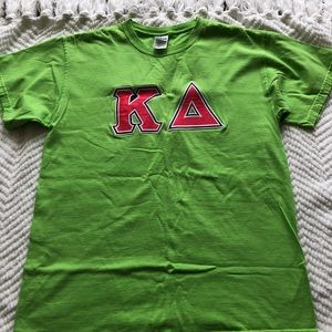 💚ΚΔ💚 Kappa Delta Lime Green Stitch Letter Shirt